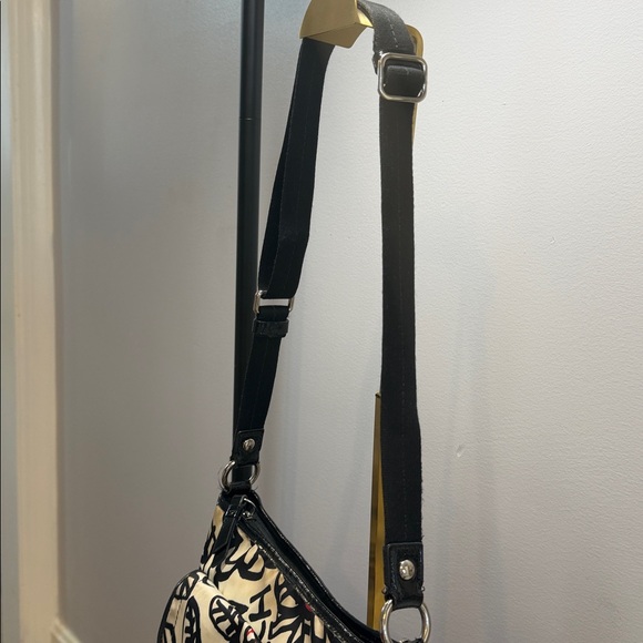 Coach black and tan/red accents, raspberry lining, 11 ny 10 adj  shld/crss 2 tag - Picture 11 of 16